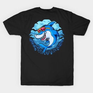 Cute Happy Fish Swimming - Animal Lover T-Shirt